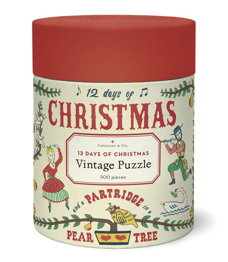 Christmas Vintage Puzzle 500pc | Cavallini & Co | 12 Days of Christmas