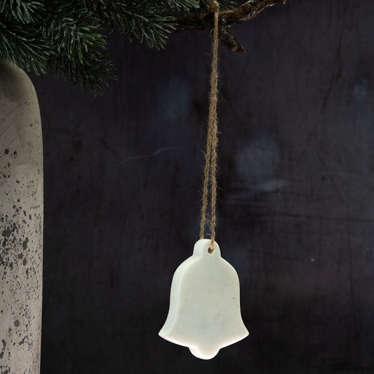 Hanging Marble Decoration | Bell | White