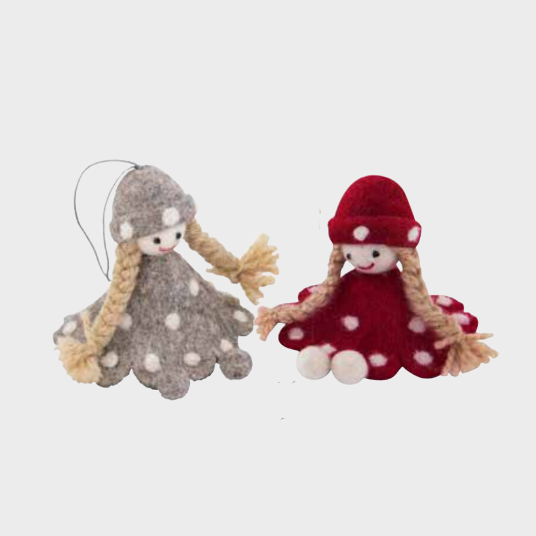 Felt Decoration | Doll with spots | Red