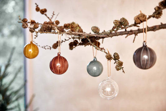 Glass Bauble | Amber | Spots