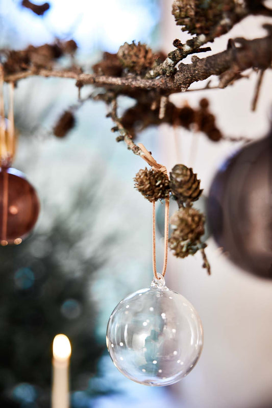 Glass Bauble | Clear | Spots
