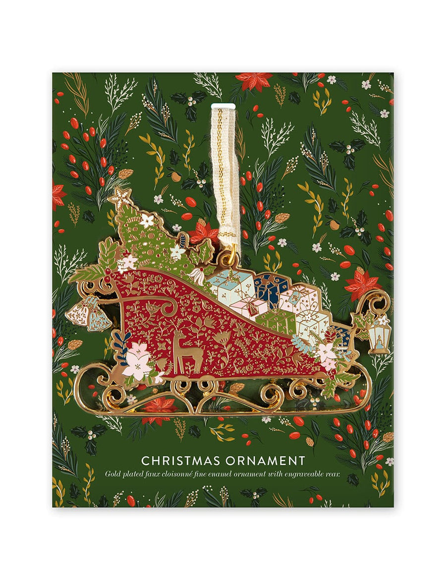 Fine Enamel Christmas Ornament | Sleigh