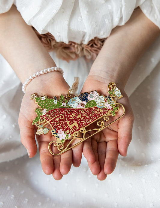 Fine Enamel Christmas Ornament | Sleigh