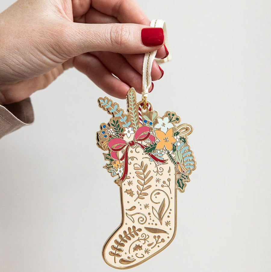 Fine Enamel Christmas Ornament | Stocking