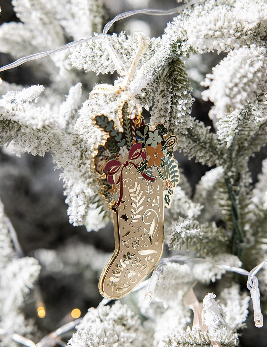 Fine Enamel Christmas Ornament | Stocking