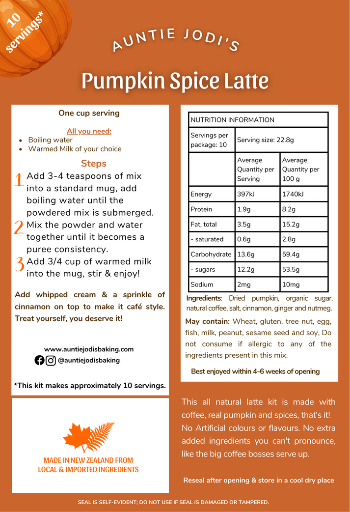 Pumpkin Spice Latte Kit | Coffee + Caffiene-Free