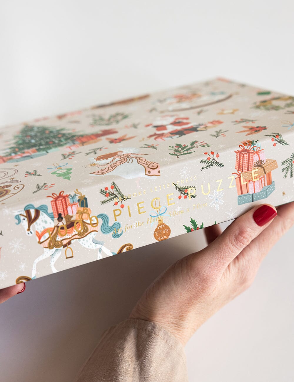 Bespoke Letterpress Christmas Puzzle 1000pc | Jolly Santa