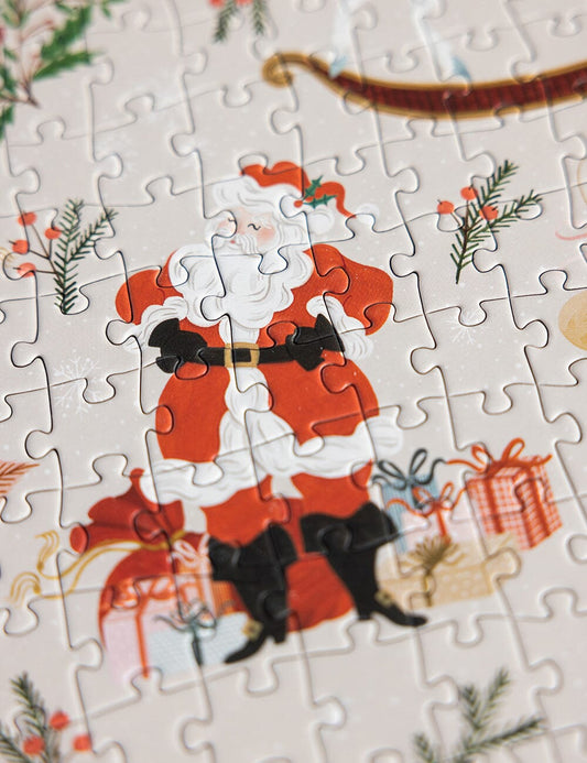 Bespoke Letterpress Christmas Puzzle 1000pc | Jolly Santa