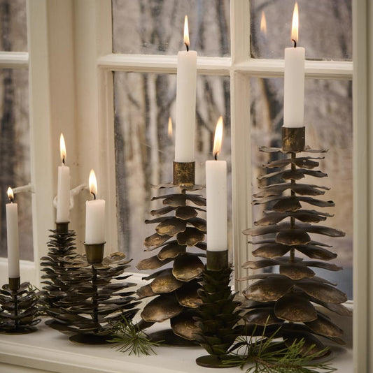Pine Cone Candle Holder | Short