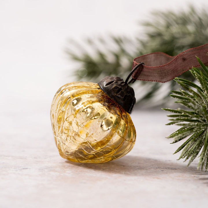 Crackle Glass Lanterns | Gold | Small