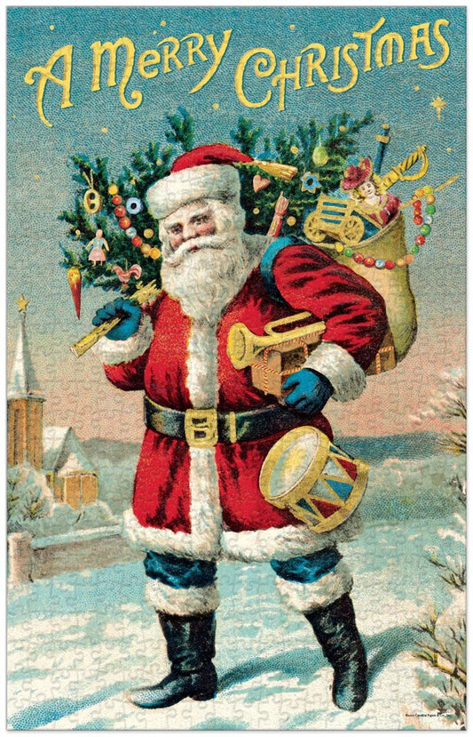 Christmas Vintage Puzzle 500pc | Cavallini & Co | Santa Claus