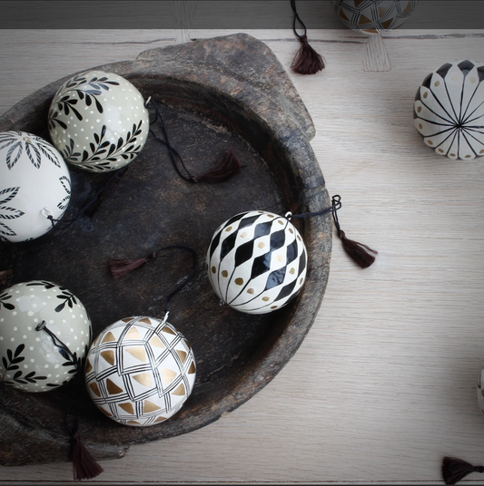 Paper Maché Bauble | Triangles