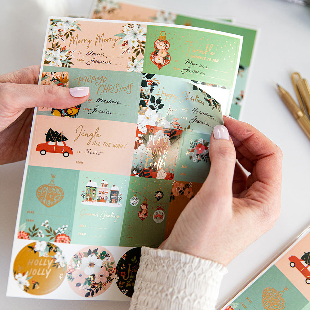 Floral Fields Christmas Stickers - 45 pack