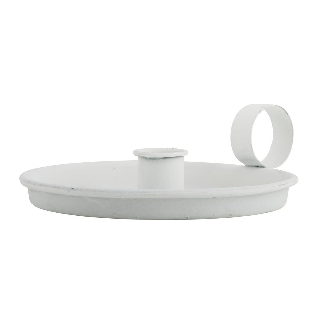 Candle Holder with Handle | White