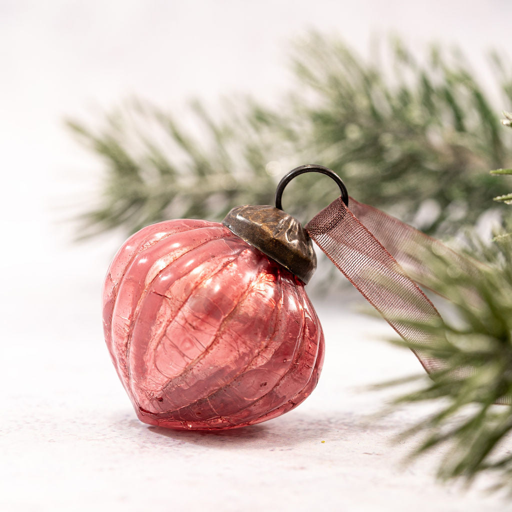 Crackle Glass Lanterns | Mauve | Small