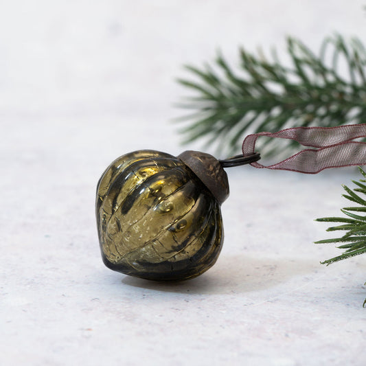 Crackle Glass Lanterns | Olive | Small