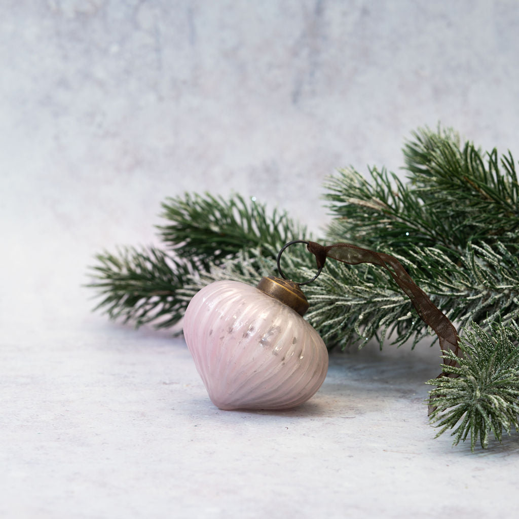 Glass Ribbed Lantern Bauble | Alba | Medium