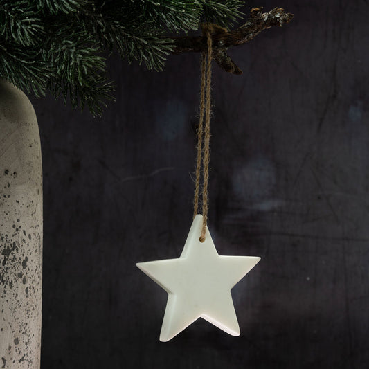 Hanging Marble Decoration | Star | White