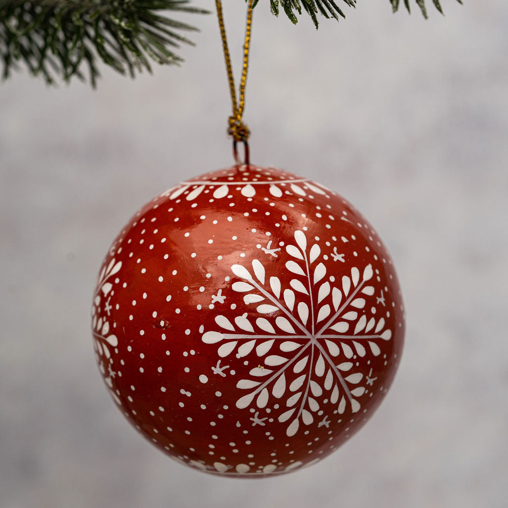 Paper Christmas Bauble | Red Snowflake