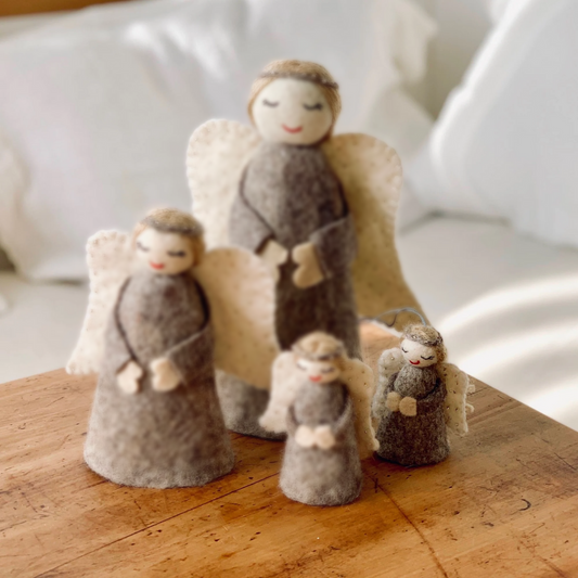 Felt Angel Standing Decoration | Small | Natural