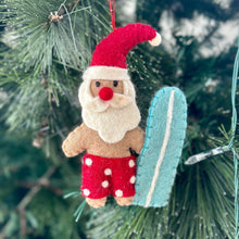 Load image into Gallery viewer, Felt Decoration | Surfing Santa
