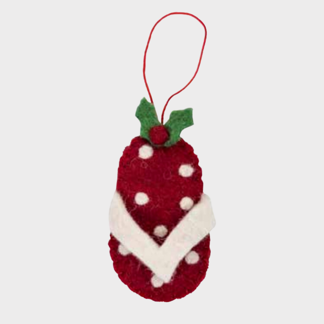 Felt Decoration | Jandal with Holly