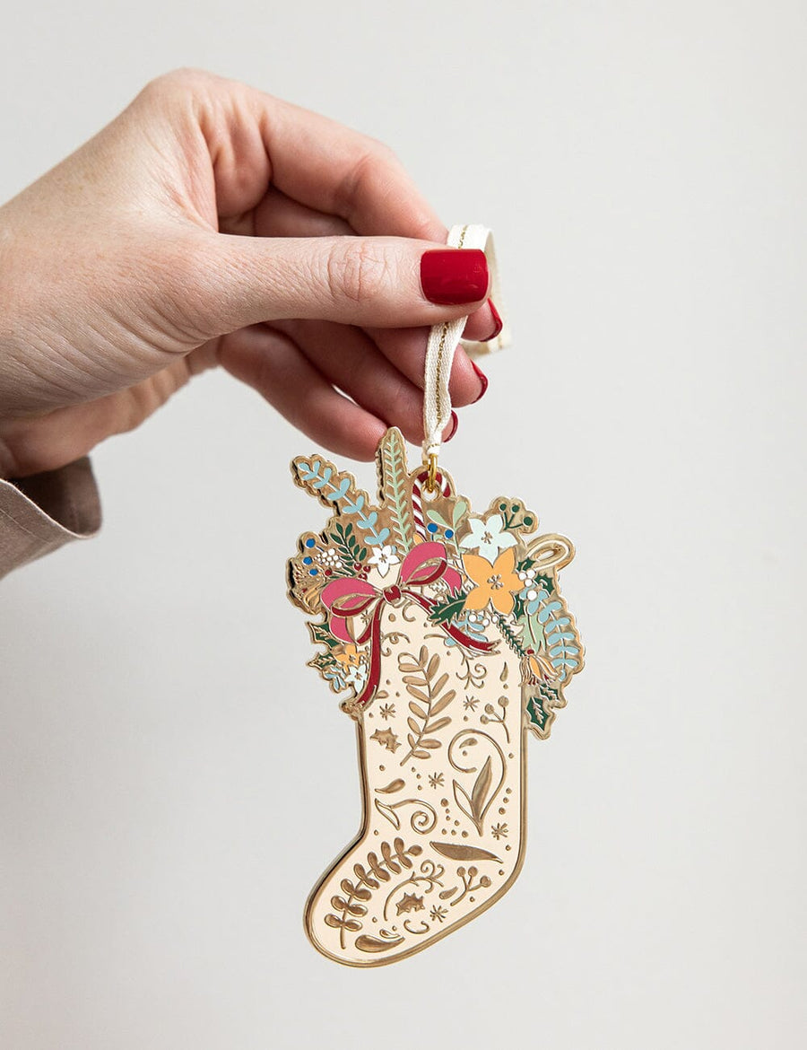 Fine Enamel Christmas Ornament | Stocking