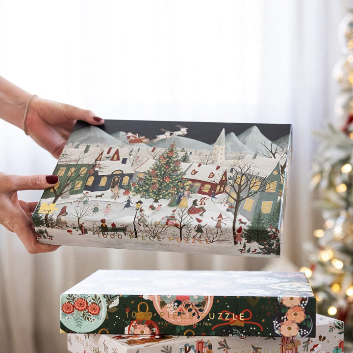 Bespoke Letterpress Christmas Puzzle 1000pc | The Christmas Village