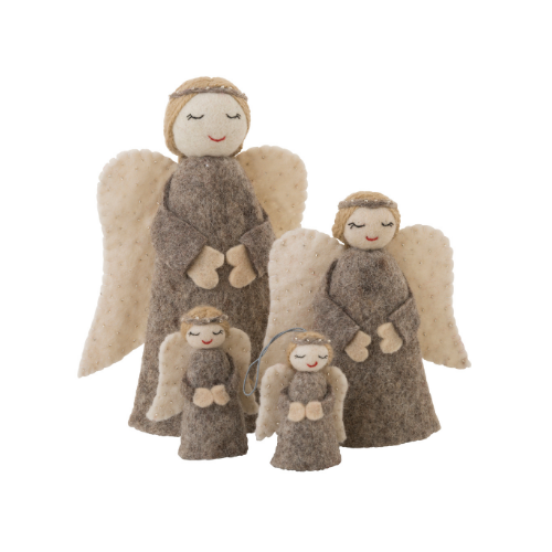 Felt Angel Standing Decoration | Small | Natural