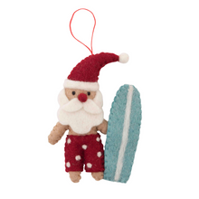 Load image into Gallery viewer, Felt Decoration | Surfing Santa
