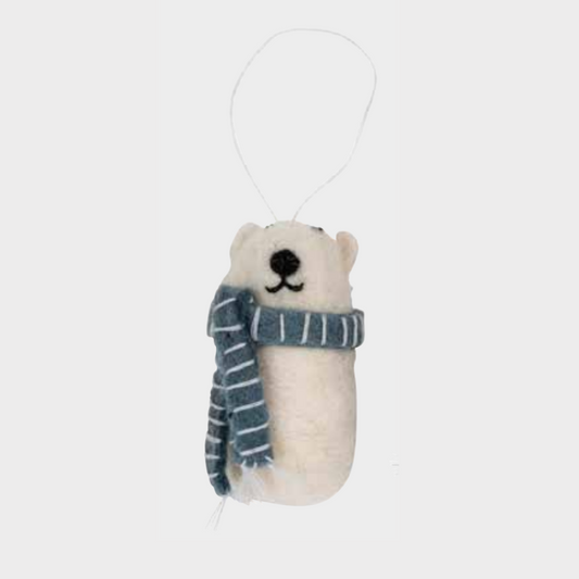 Felt Decoration | Polar Bear w Scarf