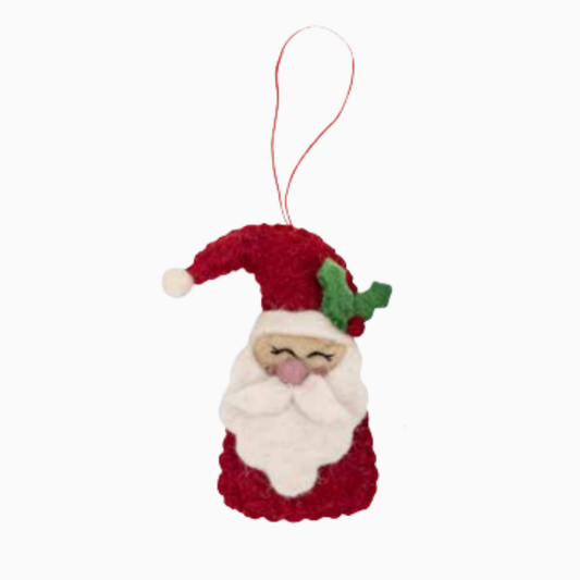 Felt Decoration | Santa w Holly