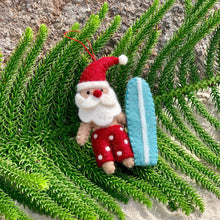 Load image into Gallery viewer, Felt Decoration | Surfing Santa
