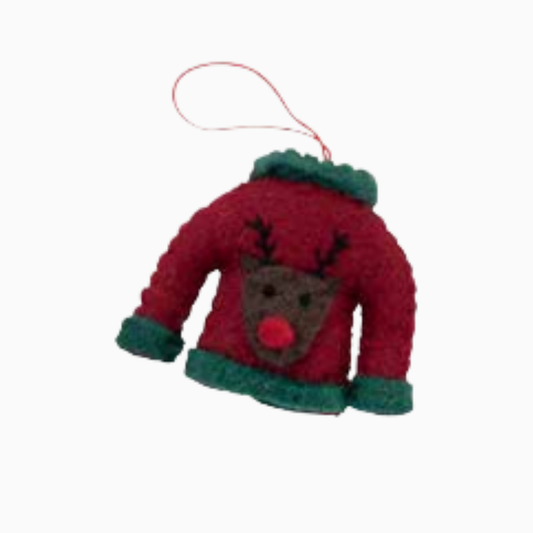 Felt Decoration | Christmas Sweater | Reindeer