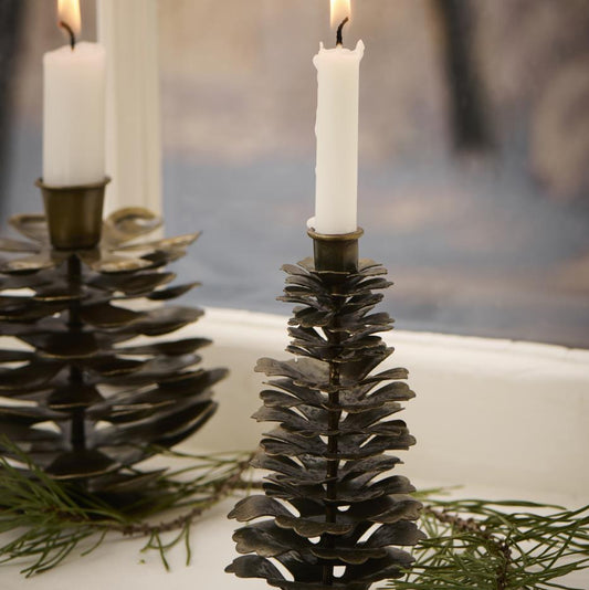 Pine Cone Candle Holder | Tall