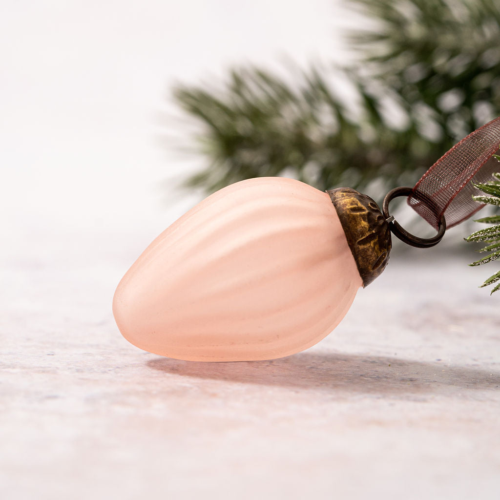 Frosted Glass Pinecone | Rose | Small