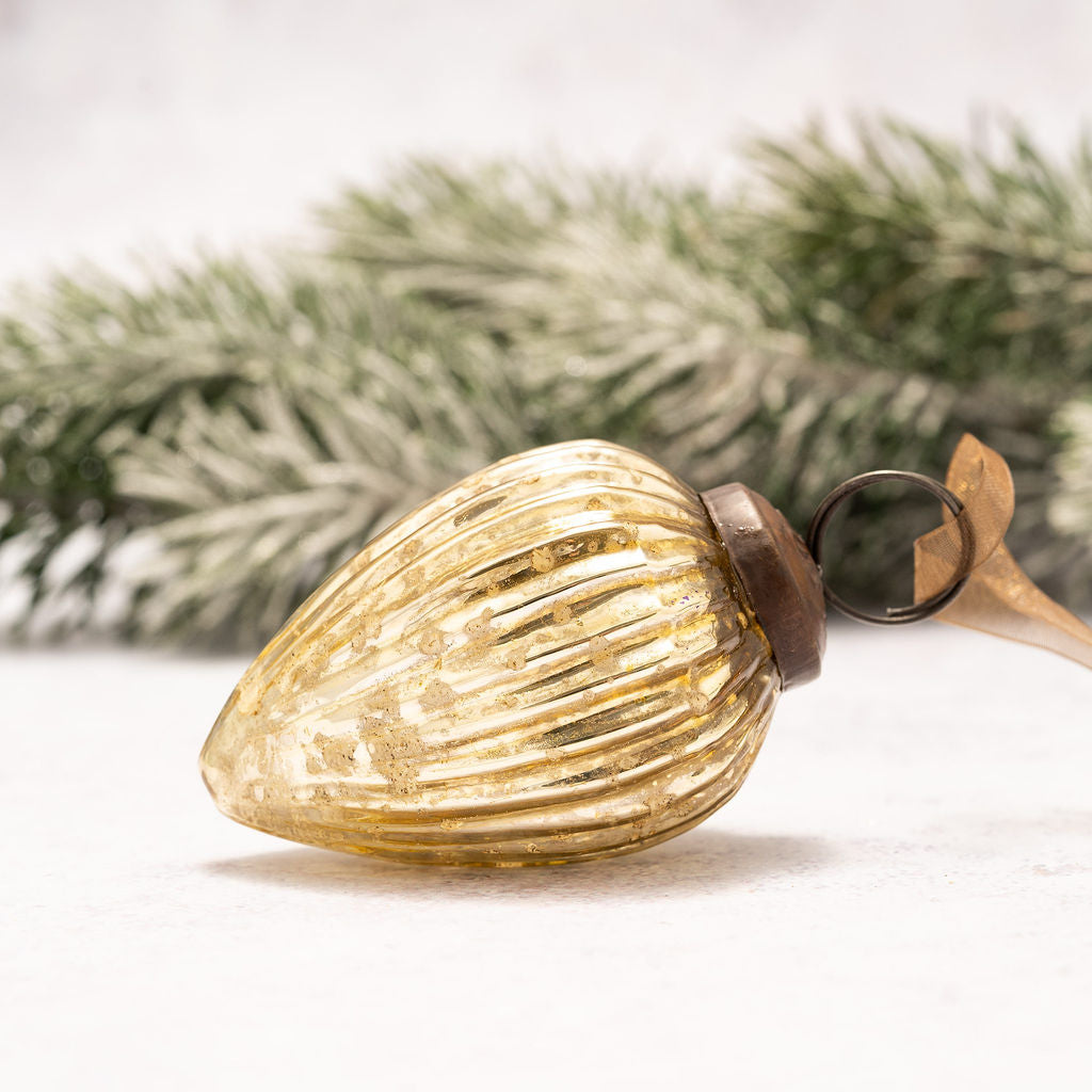 Glass Pinecone Bauble | Gold | Medium