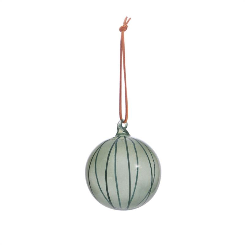 Glass Bauble | Jade | Stripes