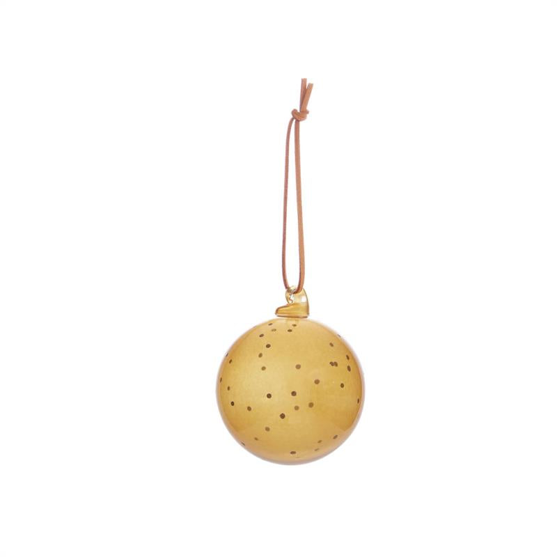 Glass Bauble | Amber | Spots