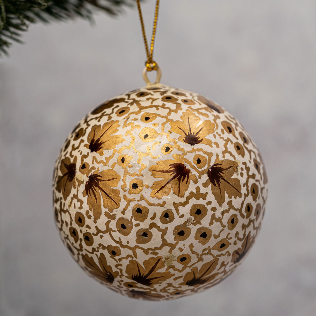 Paper Christmas Bauble | Gold Leaf