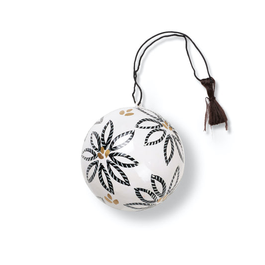 Paper Maché Bauble | Frost Flower