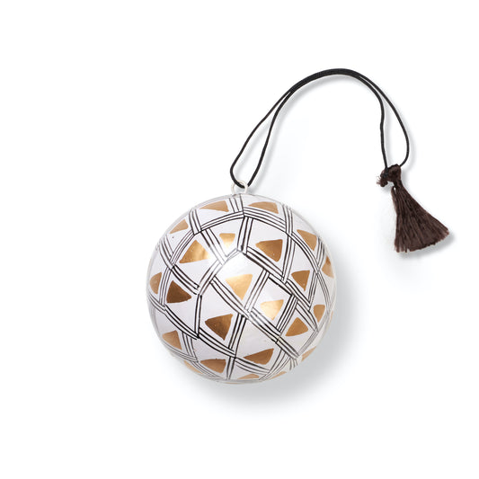 Paper Maché Bauble | Triangles