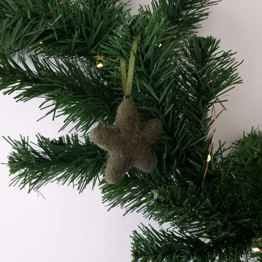 Felt Star Decoration | Dark Green