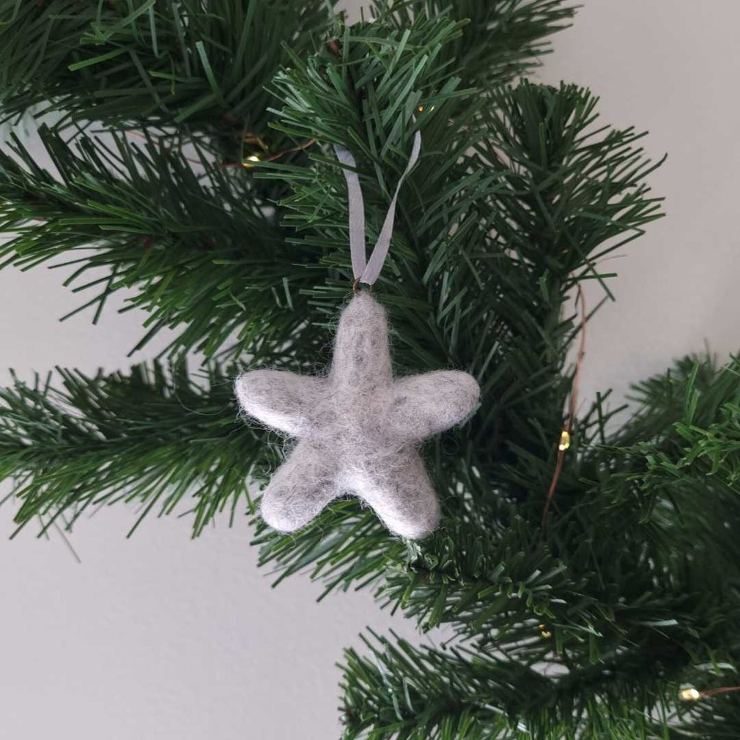 Felt Star Decoration | Grey