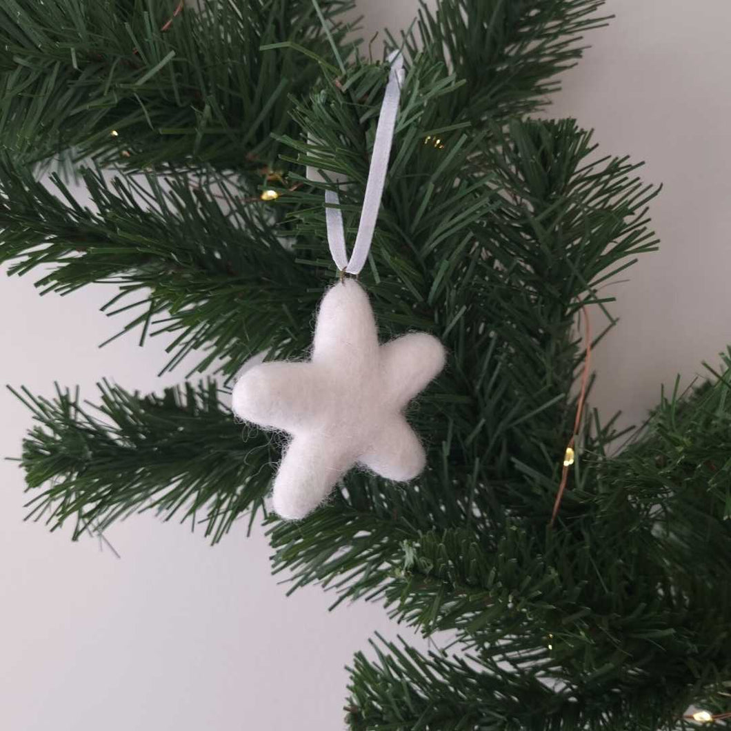 Felt Star Decoration | White