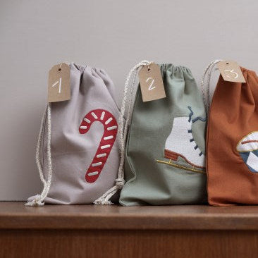 Christmas Gift Bag | Beige | Candycane