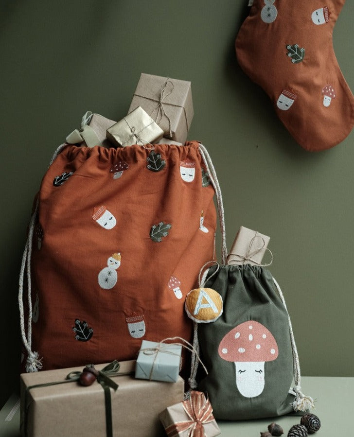 Christmas Gift Bag | Green | Mushroom