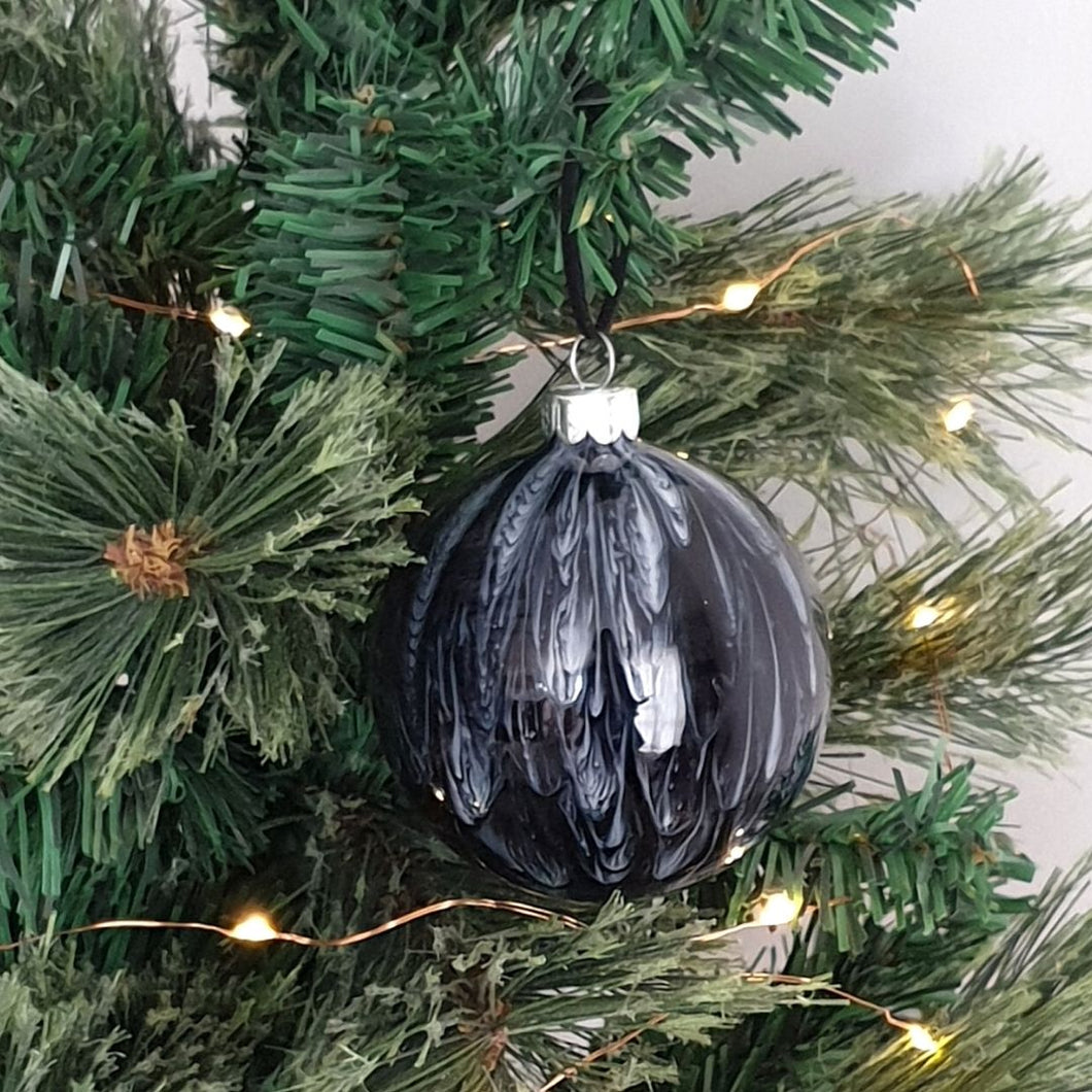 Marble Effect Glass Bauble