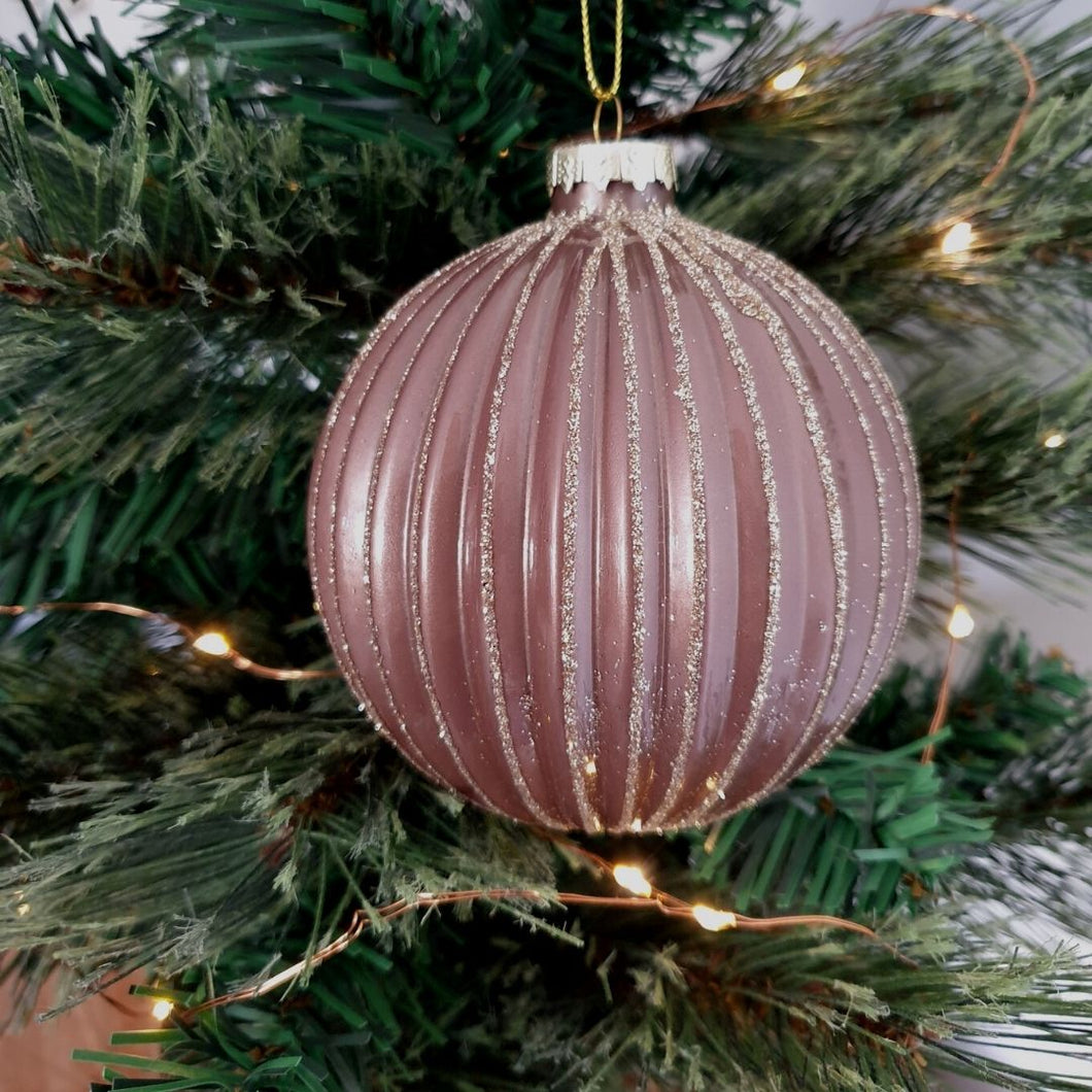 Nude and Gold Glass Bauble