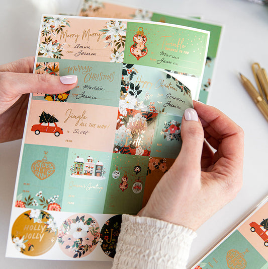 Floral Fields Christmas Stickers - 45 pack